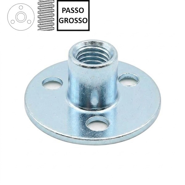 Dado a Fondello a 3 Fori Zincato Bianco M10 - RENAUDO PRO